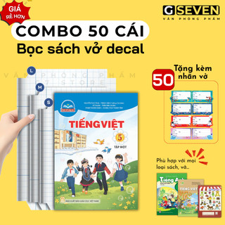  Combo 50 Chiếc Bọc Sách Vở Decal Bọc SGK Bọc Vở Cho Học Sinh   Tặng kèm 50 nhãn vở   