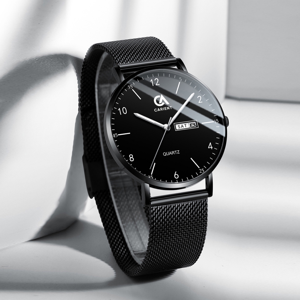 Đồng hồ nam dây lưới chính hãng CARIENT không gỉ chức năng lịch dạ quang chống nước thời trang đơn giản 40mm V688
