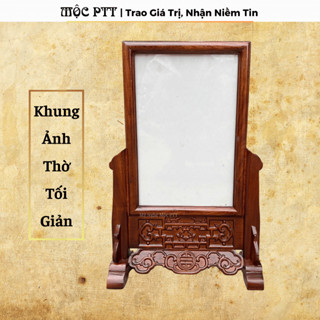  Khung ảnh thờ đơn giản gỗ Hương Đá màu Óc Chó cỡ ảnh 15 x 20 18 x 24 20 x 25 20 x 30 25 x 35 cm 