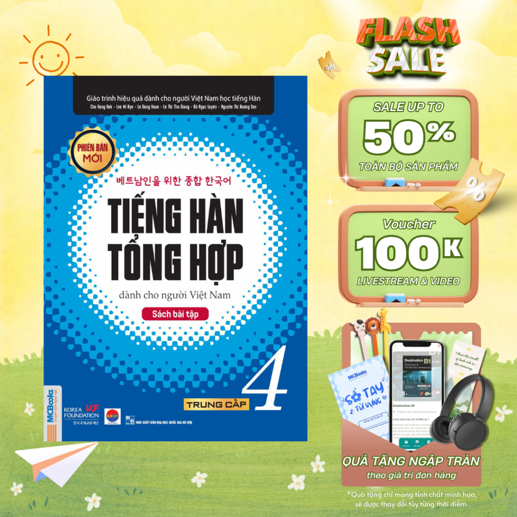 Sách - Bài tập Tiếng Hàn tổng hợp trung cấp 4 - MCBooks Chính Hãng