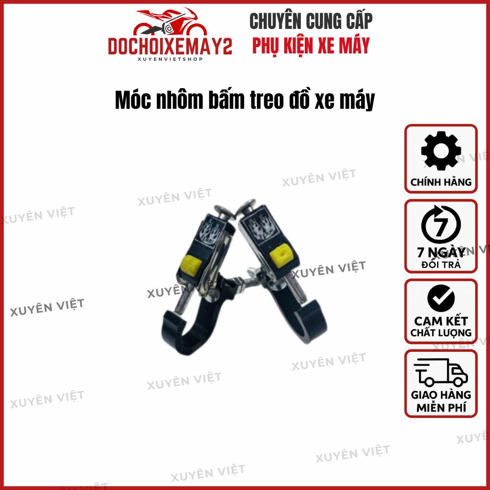 Móc nhôm bấm treo đồ xe máy(giá 1 chiếc)