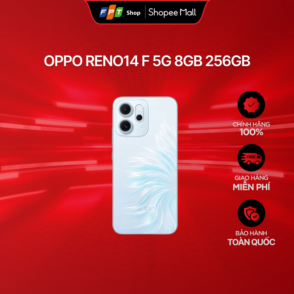 [Chỉ GH tận nơi] Điện thoại OPPO Reno14 F 5G 8GB 256GB
