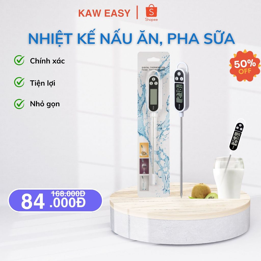 Nhiệt Kế Nấu Ăn, Pha Sữa KAW KT300, Nhiệt Kế Nhà Bếp An Toàn, Đo Nhanh, Độ Chính Xác Cao
