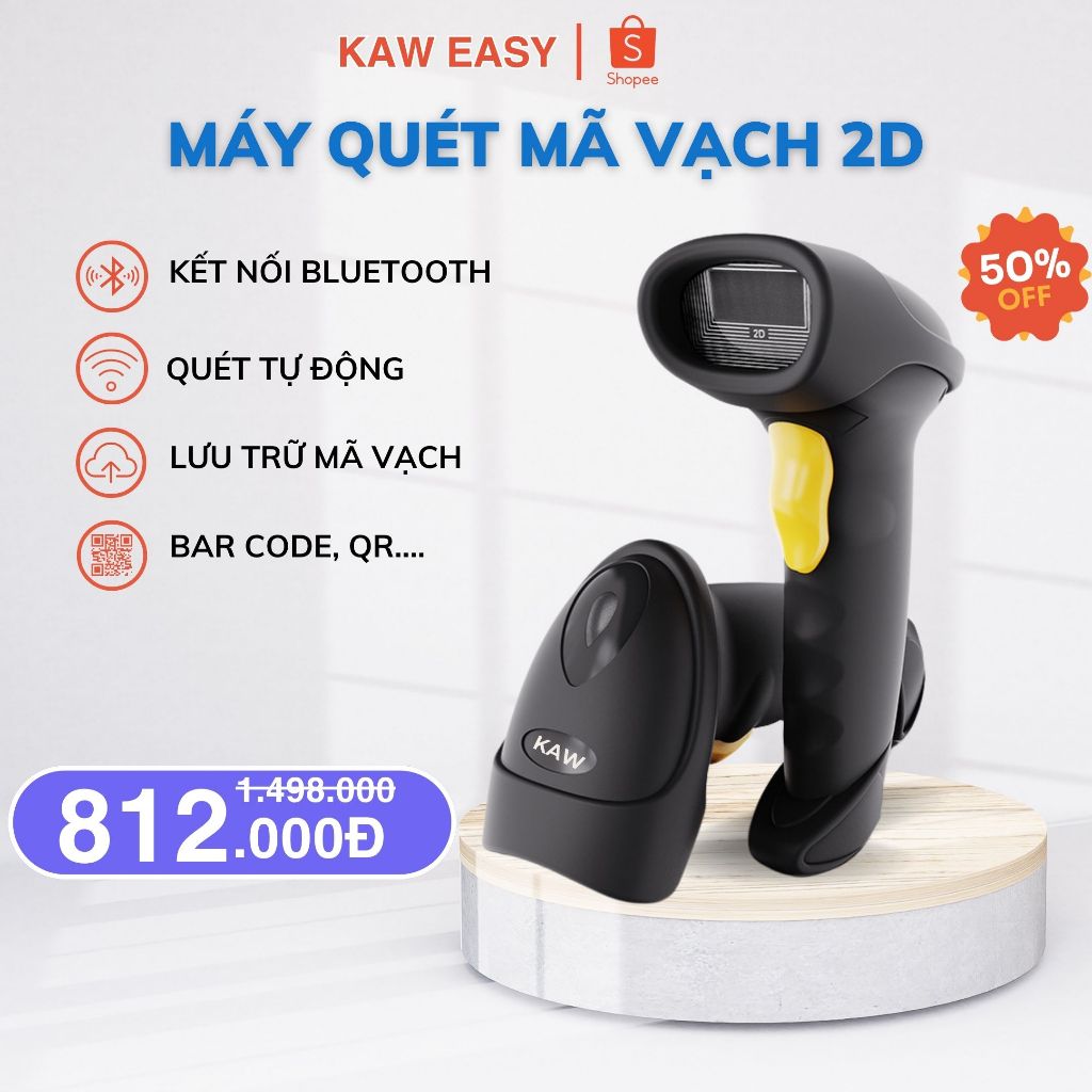 Máy Quét Mã Vạch QR KAW, Đầu Đọc Mã Vạch Đa Tia Để Bàn Công Nghệ CMOS Mới Sử Dụng Đơn Giản