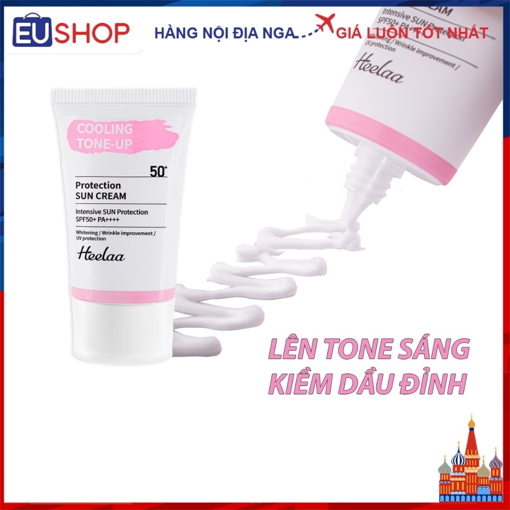 Kem chống nắng làm trắng da chống tàn nhang chống nám và sắc tố Spf 50+ 100ml và Heelaa Hàn Quốc 50m