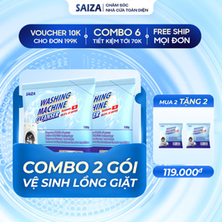 [MUA 2 TẶNG 2] Combo 2 Gói Bột Vệ Sinh Lồng Giặt Saiza - Tẩy lồng giặt, Làm sạch máy giặt, khử khuẩn