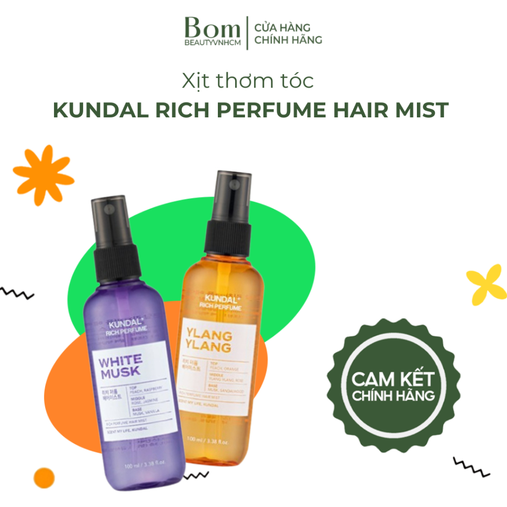 Xịt Thơm Tóc KUNDAL Rich Perfume Hair Mist Và Xịt Thơm Cơ Thể KUNDAL Rich Perfume Body Mist 100ML