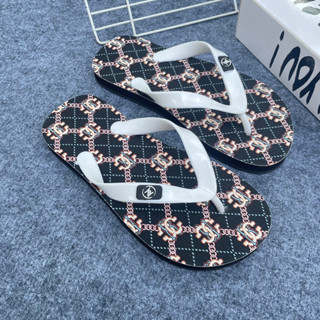  Dép Tông Nam GG bề mặt Da cao cấp hoạ tiết 3D đế cao su cứng dép tông dép lào dép xỏ ngón 