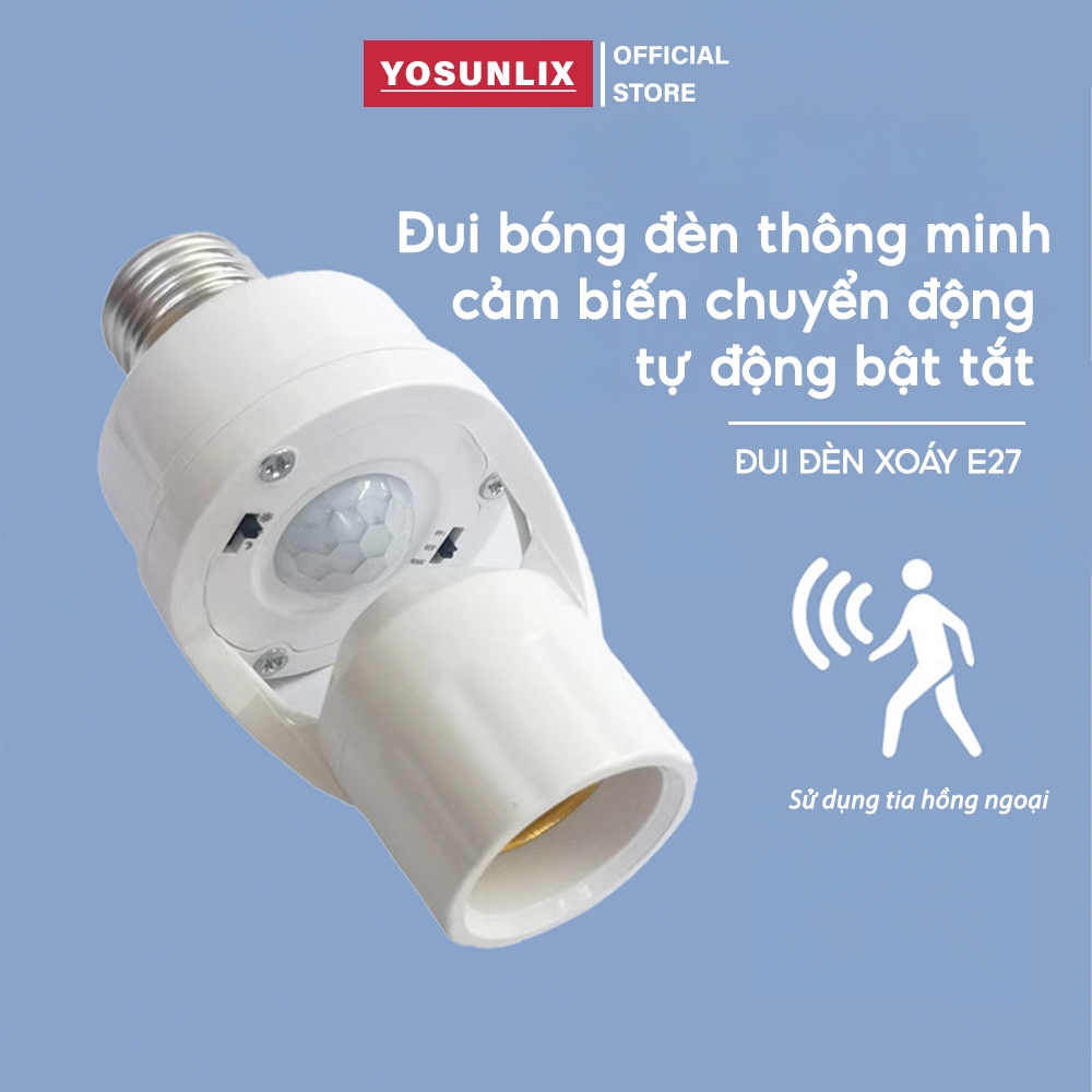 Đui Bóng Đèn Cảm Biến Chuyển Động Yosunlix Đui Đèn Cảm Ứng Hồng Ngoại Tự Động Bật Tắt Thông Minh