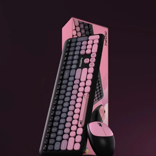  Bộ Bàn Phím Và Chuột Vi Tính Không Dây  2.4Ghz  MOFII 666 Mixed Gradual Pink- Màu Hồng Đen 