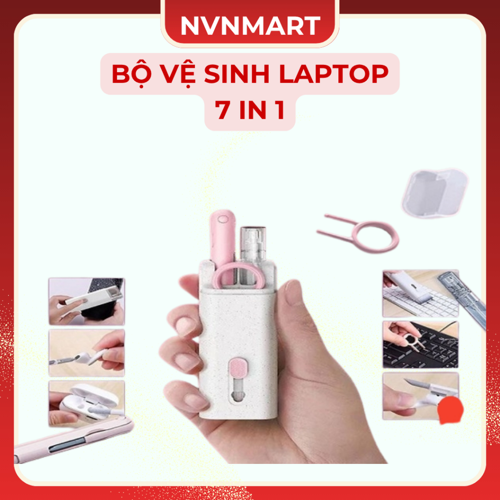 Bộ Dụng Cụ Vệ Sinh Đa Năng 7 in 1 Siêu Nhỏ Gọn Macbox