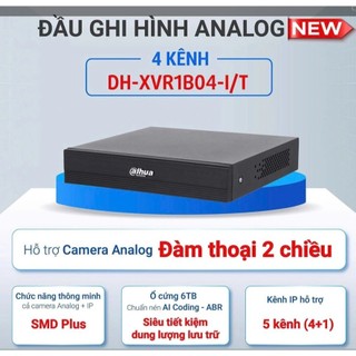 Đầu Ghi Dahua 4 Kênh DH-XVR1B04-I 1 CHIỀU, XVR1B04-I/T 2 chiều Hỗ Trợ Công Nghệ Ai- chuẫn 4 trong 1, chính hãng