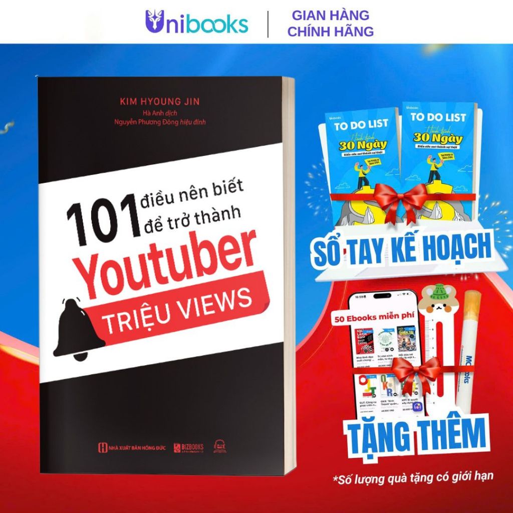 Sách - 101 Điều Nên Biết Để Trở Thành Youtuber Triệu Views - Cách Định Hướng Và Tạo Một Kênh Youtube