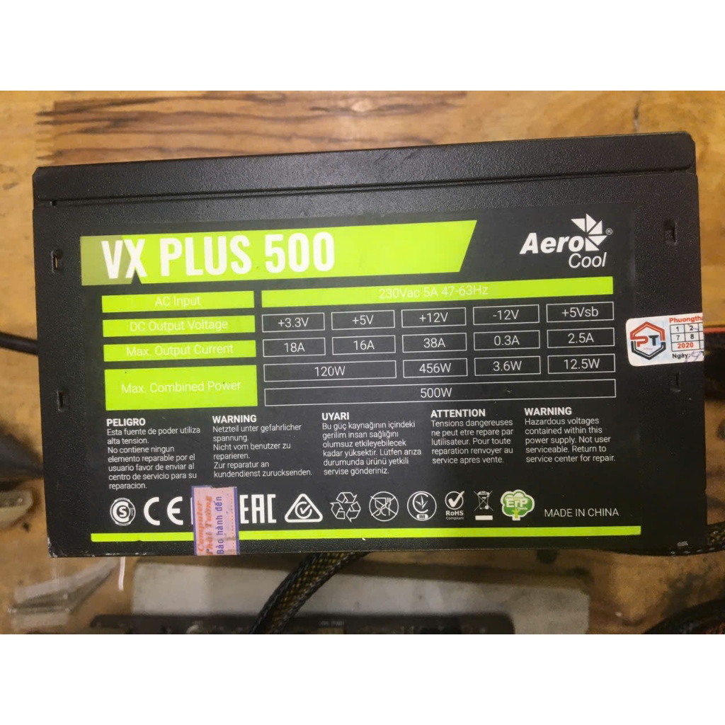 Nguồn máy tính Aerocool VX Plus 500 - 500W