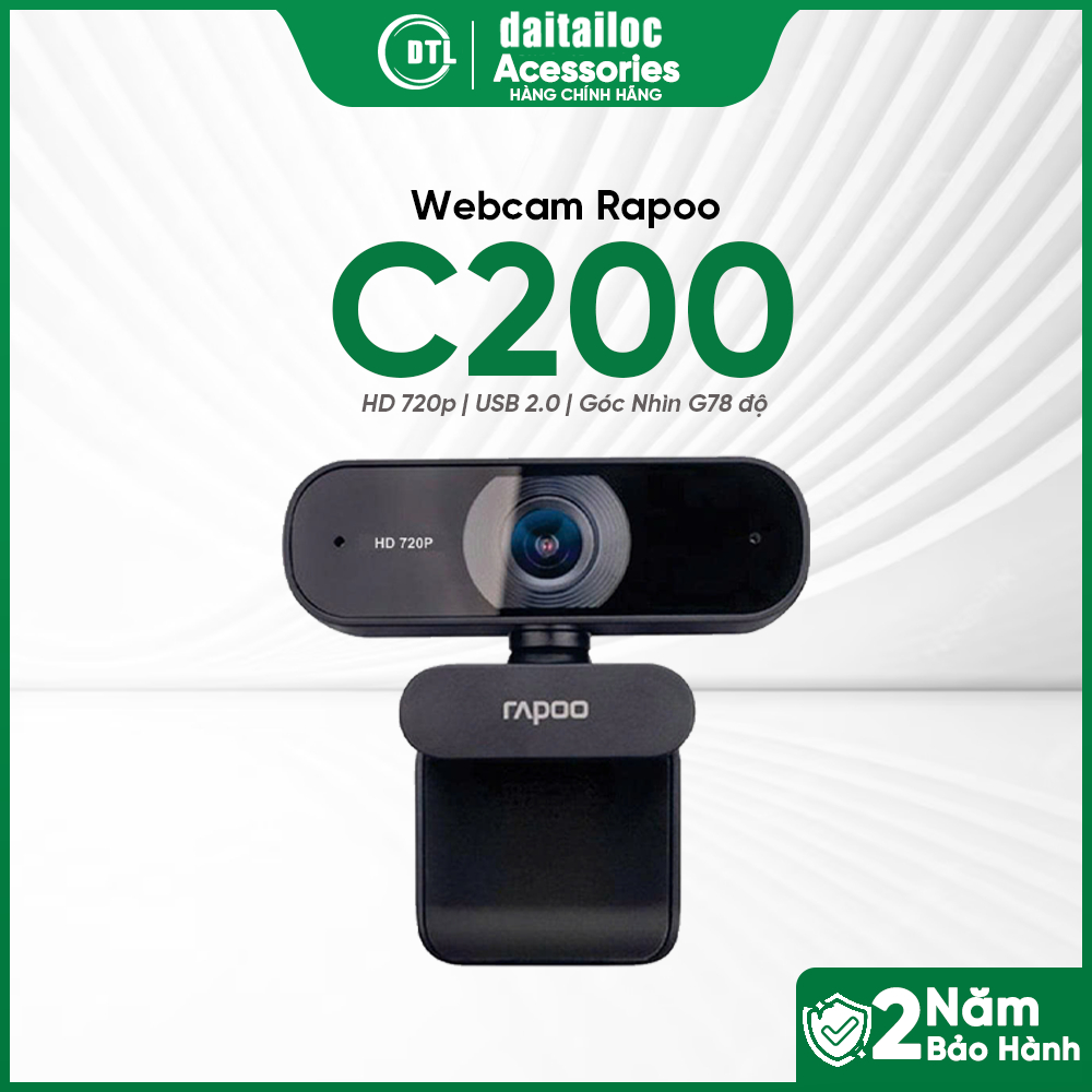 Webcam Rapoo C200 720p | Chính Hãng | Bảo Hành 24 Tháng