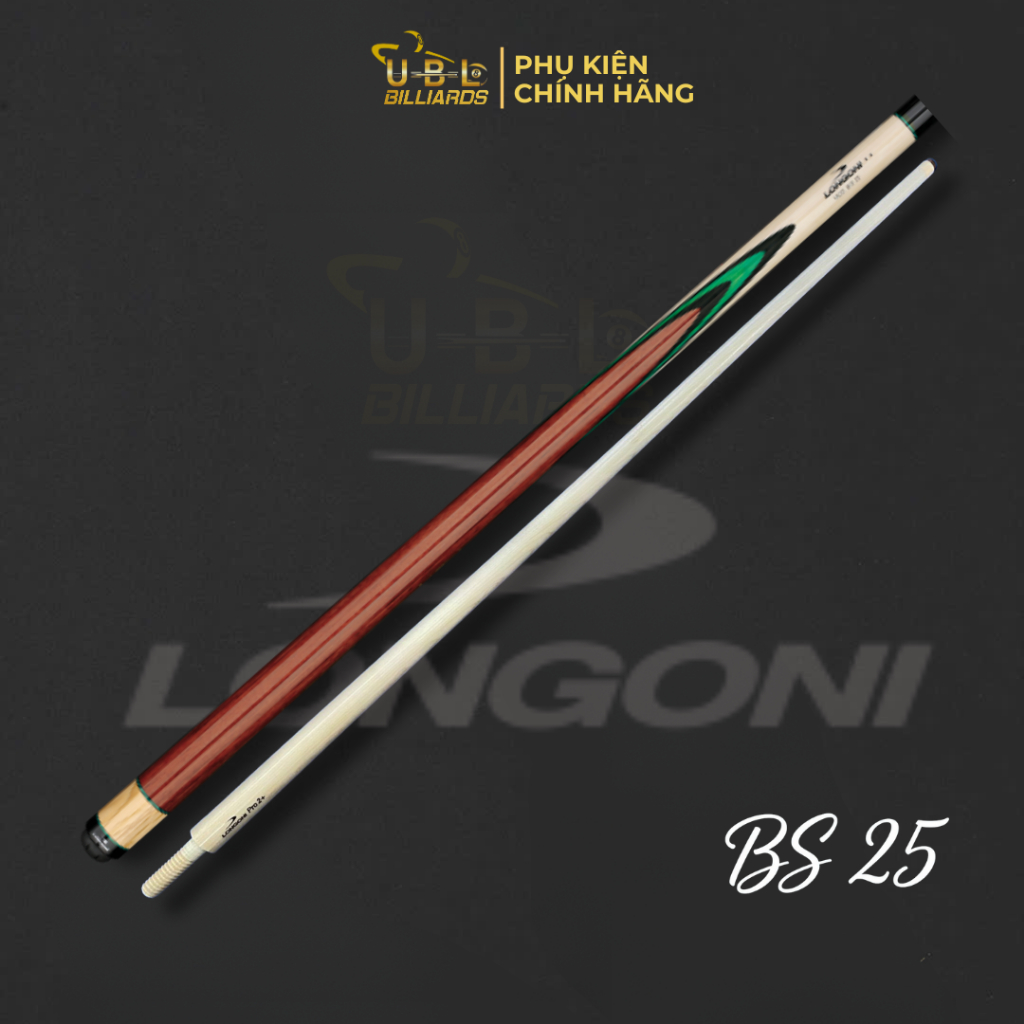 Cơ Bida Líp Longoni BS 25 Cao Cấp – Gỗ Maple Canada – Cân Nặng 440–460g – Đầu 11.5mm – Dài 143–147cm