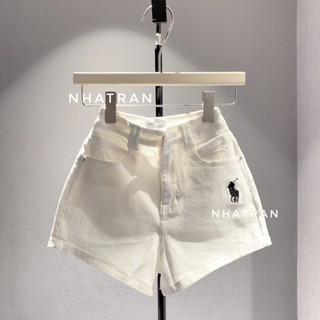 (PHOM ÔM CO DÃN) Quần short jean nữ cạp cao chất Denim nhatran AH-THÊU NGỰA