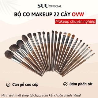 [OVW] Bộ Cọ 22 Cây OVW Lông Tự Nhiên Cán Gỗ Mềm Mại Bám Phấn Cho Trang Điểm Chuyên Nghiệp Và Cá Nhân SUUOFFICIAL