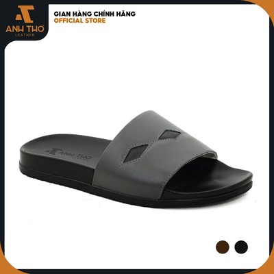 Dép quai ngang nam da bò MLS05 | Anh Tho Leather