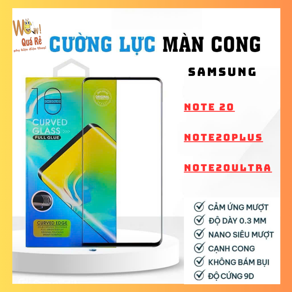 [ SAMSUNG Note 20- Note20Plus - Note 20Ultra ] Kính cường Lực Full keo màn hình cong SAMSUNG Note 20