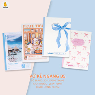 Vở Kẻ Ngang 80/120 Trang MONDEZ Vở Viết Kẻ Ngang B5 Dành Cho Học Sinh Trung Học Giấy 70gsm Không Lem