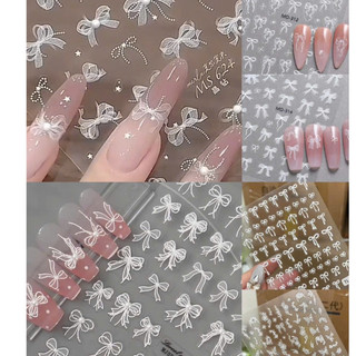  Sticker dán móng sticker nơ nổi 5D miếng dán móng tay 5D nail sticker nơ phong cách tiểu thư 