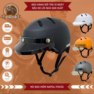 Mũ Bảo Hiểm Napoli Nửa Đầu Có Lưỡi Trai Round [CHÍNH HÃNG][FREESHIP] - Nón Bảo Hiểm Xe Đạp 1/2 POC05