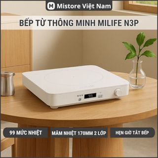 Bếp từ đơn 99 mức nhiệt miLife N3P, mâm nhiệt thuần đồng chuẩn XK Châu Âu