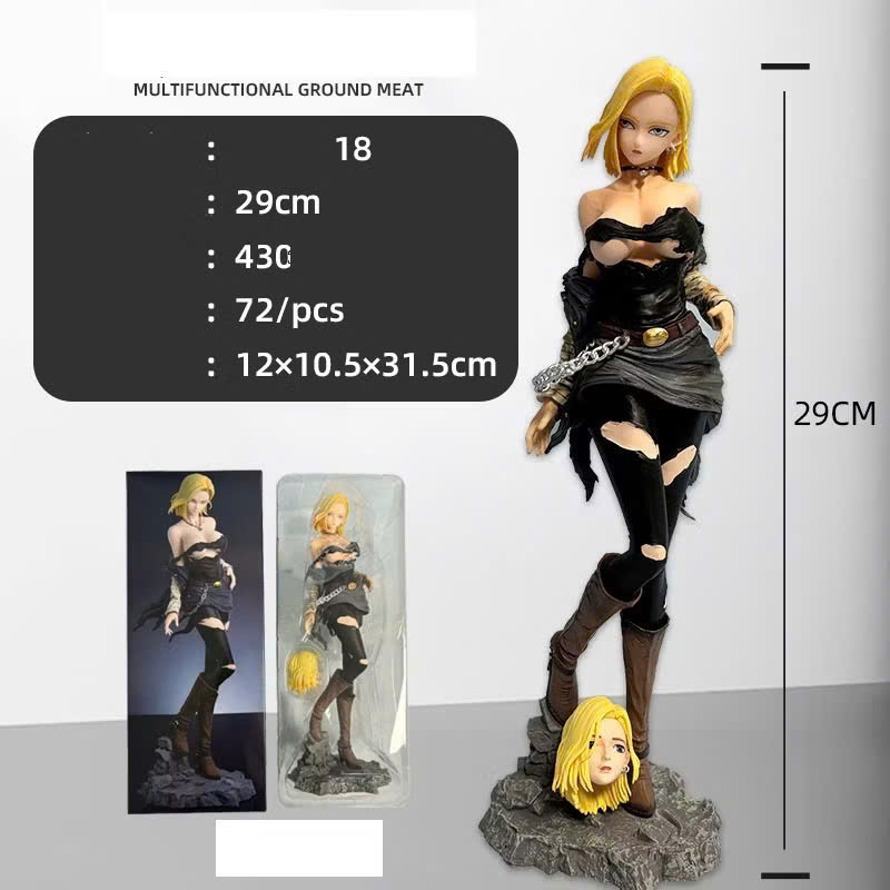 Mô hình Android 18 nhân vật nữ Dragonball 2 đầu cao 29cm figure dragon ball androi 18 [TẶNG ĐÈN LED]