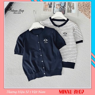 Áo Len Cardigan Ngắn Tay Thêu Cún Cute Hàng QC Minxu Shop TA31