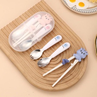  Set Đũa Thìa Dĩa Cho Bé Ăn Dặm Hình Gấu Dễ Thương Cho Bé 1-5 Tuổi 