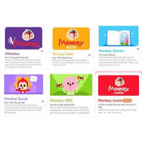 Monkey junior/Monkey ABC/ Monkey Stories/ Monkey Speak/ Monkey Math/ Vmonkey /Monkey Pro cho bé kèm 