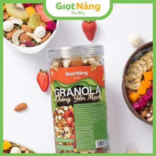 Granola 100% Hạt Và Quả Không Yến Mạch Ngũ Cốc Ăn Sáng Sạch Lành Healthy từ Nông Sản Giọt Nắng