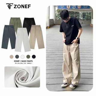 Quần Kaki Nam Suông Mix Túi Bên ZONEF OFFICIAL, Quần Dài Óng Suông Cạp Chun Vải Kaki Premium QWJ