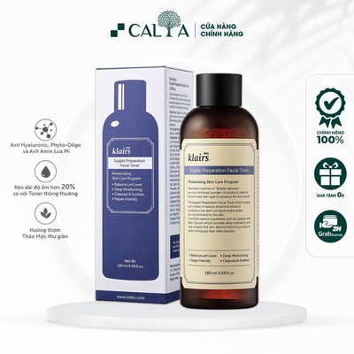 Toner Klairs Thảo Mộc Giảm Mụn, Se Khít Lỗ Chân Lông - Klairs Supple Preparation Facial Toner 180ml