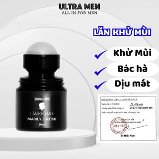  Lăn Khử mùi nam Ultra men chiết xuất tinh dầu bạc hà tươi mát ,khử mùi cơ thể chuyên sâu 30ml 