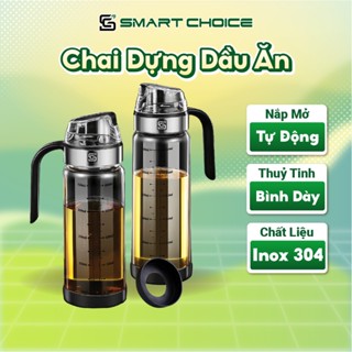 Chai Đựng Dầu Ăn SmartChoice SCG-PK002 Đựng Nước Mắm Thủy Tinh Inox 304 Cao Cấp