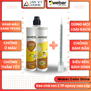  Keo chà ron epoxy 2 thành phần Weber.color Shine  ĐỦ MÀU  keo chít mạch chống thấm bám bẩn nấm mốc 