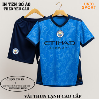 [MC-XL02] In tên số áo theo yêu cầu - Bộ thể thao đá bóng clb M&&C xanh loang mới siêu hot - chất thun mè cao