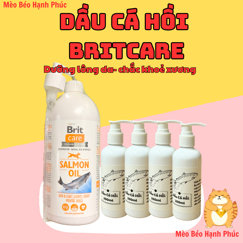   Tặng 20 viên phô mai béo  Dầu Cá Hồi Dưỡng Lông Da Chắc Khỏe Xương Tốt Cho Tim Mạch - Dành Cho Chó Mèo Brit Care 