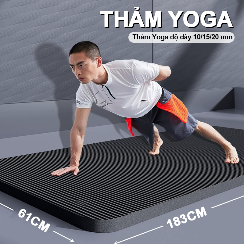 Thảm tập Yoga cao cấp​ ​Độ dày 20mm chống trượt tốt​ ​Độ đàn hồi cao​ Plank GYM Yoga Đa Năng​ Trong 