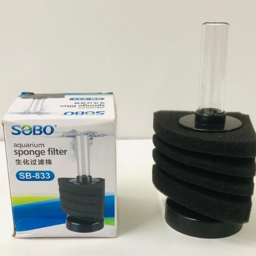 Lọc vi sinh góc SB-833 – lọc bọt khí cho bể cá cảnh, nuôi cá bột, tạo môi trường vi sinh ổn định, tiết kiệm diện tích