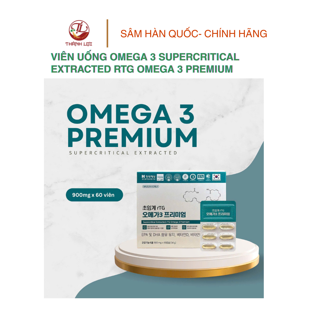 Viên Uống Supercritical Extracted RTG Omega 3 Premium 500mg Hỗ Trợ Tim Mạch Trí Não Mắt