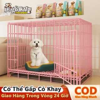 LỒNG THÚ CƯNG GẤP GỌN ĐA NĂNG - Nuôi Chó/Mèo/Thỏ - 4 Size 4 Màu - Khe 3.5cm An Toàn - Chịu Lực 25kg