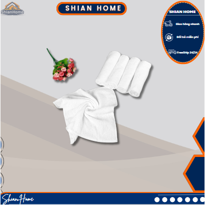 ( KHĂN TEM TRẮNG ) Khăn cotton tem vuông 25x25 【TFX】