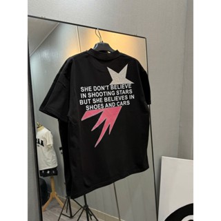 Áo Thun Ngôi Sao In Nhũ Kim Tuyến Form Rộng Nam Nữ Đều Mặc Được Thun Cotton 2 Chiều