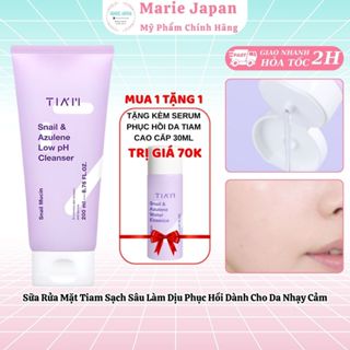 [MUA 1 TẶNG 1] Sữa Rửa Mặt TIAM Snail & Azulene Low Ph Cleanser Dịch Lọc Ốc Sên Làm Dịu Phục Hồi Da 200ml