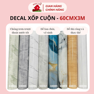   60cmx3m  Cuộn xốp pvc vân đá hoa cương sẵn keo tự dính siêu đẹp khổ 0.6m*3m dày 3mm 