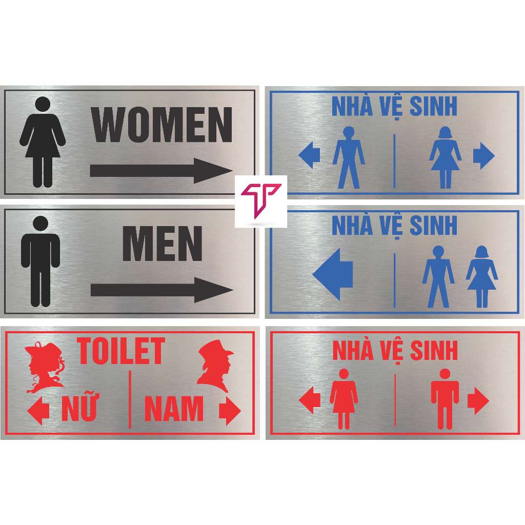 Bảng toilet, bảng chỉ dẫn nhà vệ sinh, chỉ dẫn WC, bảng toilet nhà vệ sinh nam, nữ, bảng hướng dẫn v