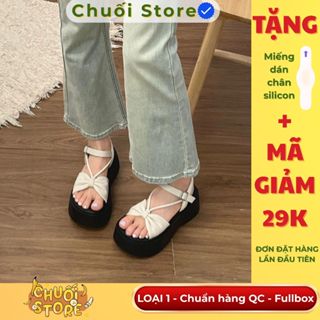 (BẢN XỊN CHUẨN QC) Dép sandal nữ LOẠI 1 quai nơ kiểu dáng ulzzang sang chảnh tiểu thư chất liệu cao cấp